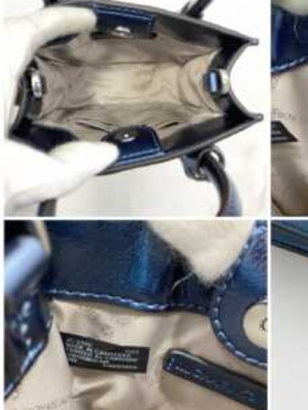 Michael Kors XS Mercer Metallic Navy Blue leather Mini Satchel crossbody NWOT - Picture 16 of 16